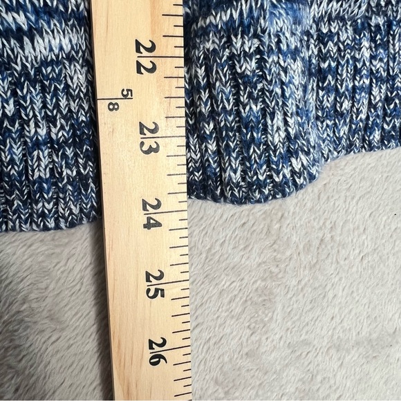 Land's End Drifter Sweater Women's Large Chunky Marled Knit Pullover Preppy Blue - Picture 8 of 8